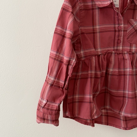 *4 for $20* OshKosh B’gosh Plaid Peplum Shirt - Picture 7 of 8